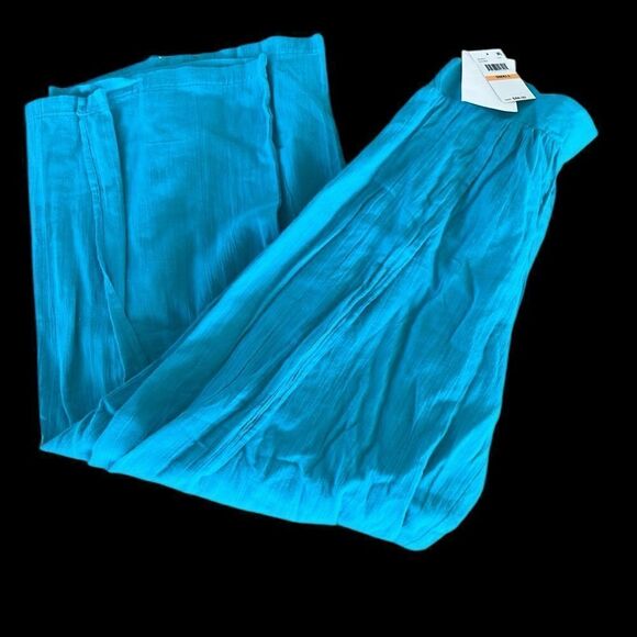 Becca Women's Gauzy Smocked Waist Pants, Swim coverup, Turquoise , Small, NWT - Picture 2 of 13